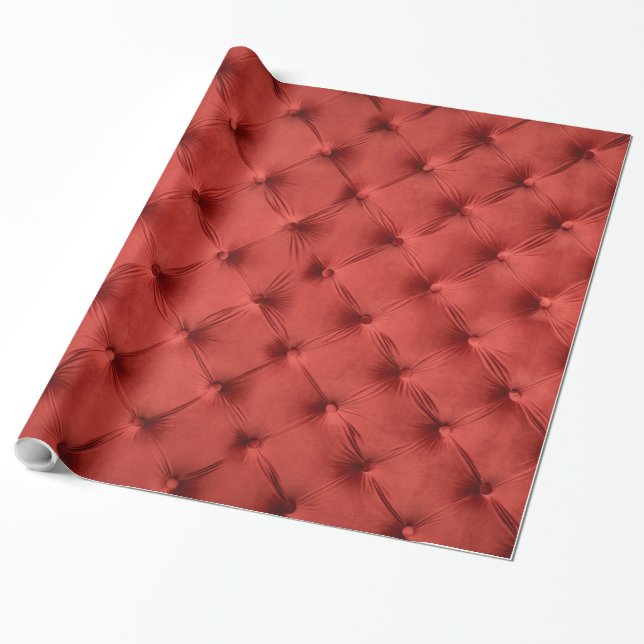 Regalo Papel de embalaje con textura roja del capitone de (Desenrollado)