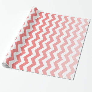 Regalo Papel de embalaje coralino de Ombre Chevron