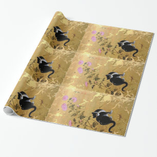Regalo Papel de embalaje coreano del arte del gato del