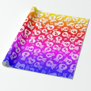 Regalo Papel de embalaje - cráneos - arco iris