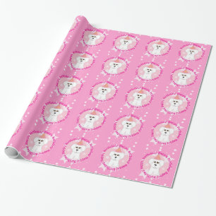 Regalo Papel de embalaje de Bichon Frise del feliz