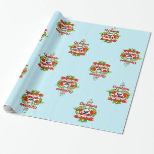 Regalo Papel de embalaje de bull terrier "Felices Navidad