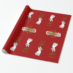 Regalo Papel de embalaje de bull terrier "Felices Navidad
