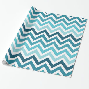 Regalo Papel de embalaje de Chevron Ombre del azul de
