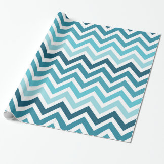 Regalo Papel de embalaje de Chevron Ombre del azul de
