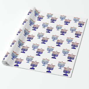 Regalo Papel de embalaje de Chrismukkah Menorahs