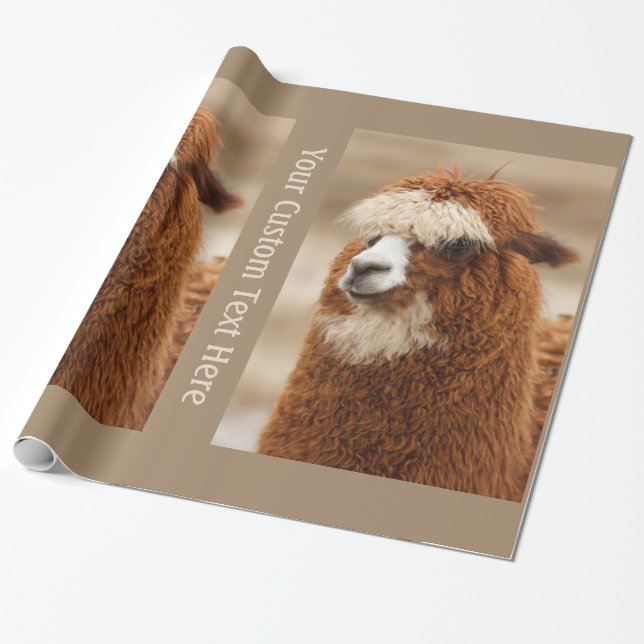 Regalo Papel de embalaje de encargo de la alpaca de Brown (Desenrollado)