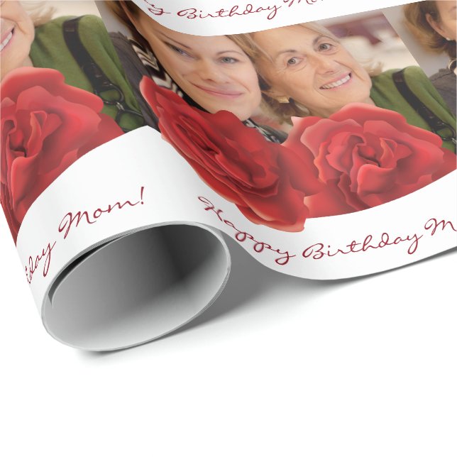Regalo Papel de embalaje de encargo de los rosas de la (Esquina del rollo)