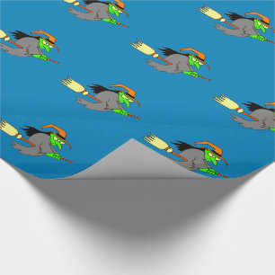 Regalo Papel de embalaje de Halloween de la bruja del