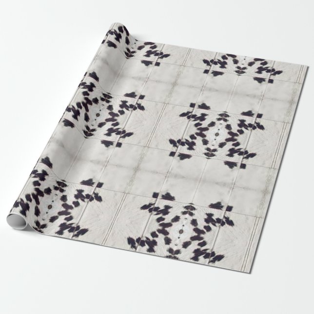 Regalo Papel de embalaje de impresión Piel de vaca blanco (Desenrollado)