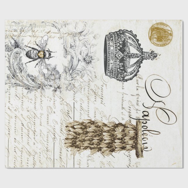 Regalo Papel de embalaje de la abeja de la escritura del (Superficie plana)