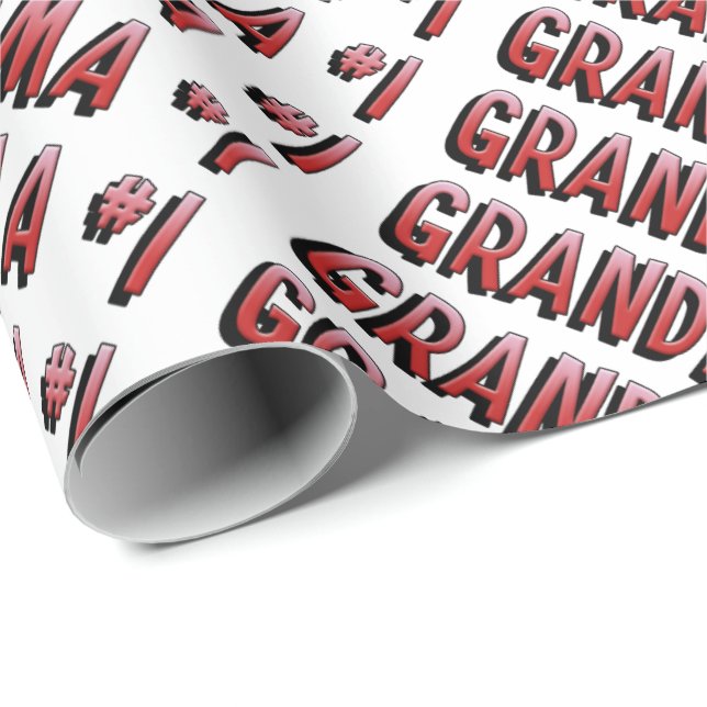Regalo Papel de embalaje de la abuela del número uno (Esquina del rollo)