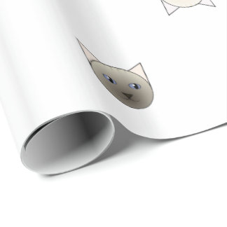 Regalo Papel de embalaje de la cara del gato siamés del