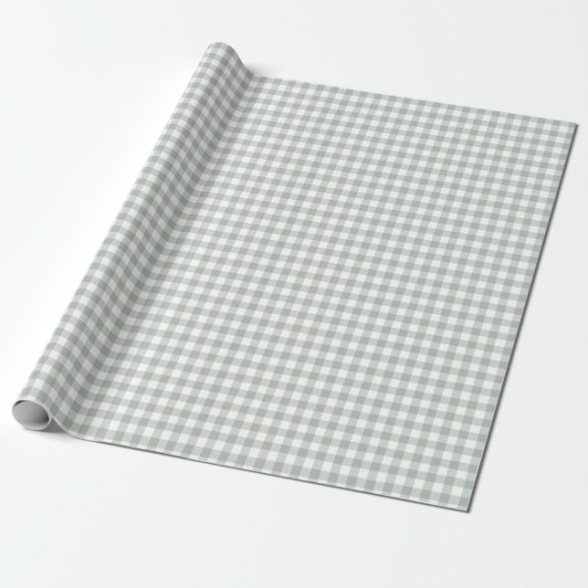 Regalo Papel de embalaje de la guinga de los gris (Desenrollado)