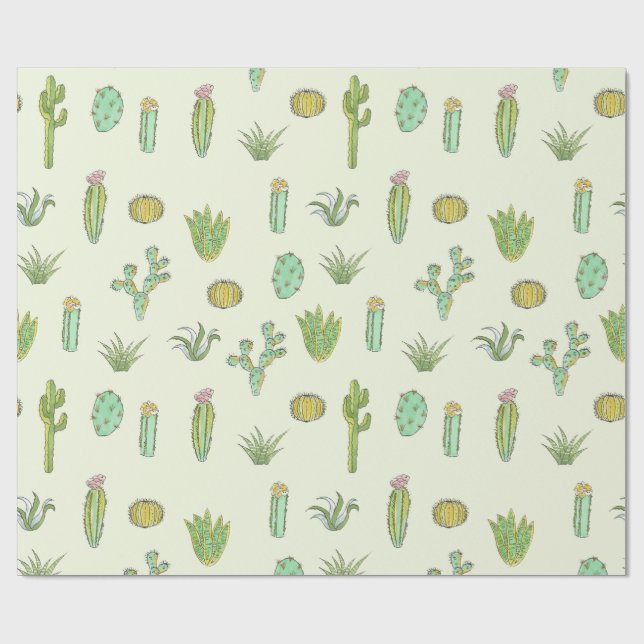Regalo Papel de embalaje de la impresión del cactus de la (Superficie plana)