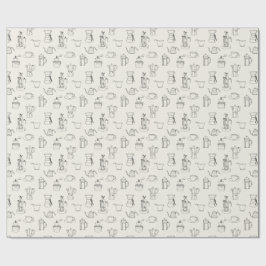 Regalo Papel de embalaje de la parafernalia del café