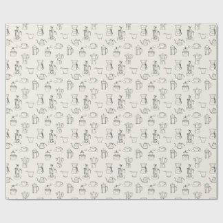 Regalo Papel de embalaje de la parafernalia del café