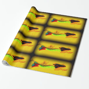 Regalo papel de embalaje de la sirena de la natación