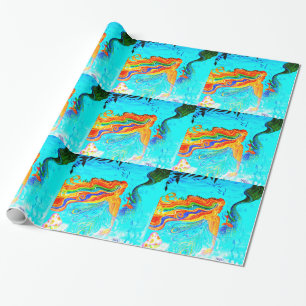 Regalo papel de embalaje de la sirena del pelo del arco