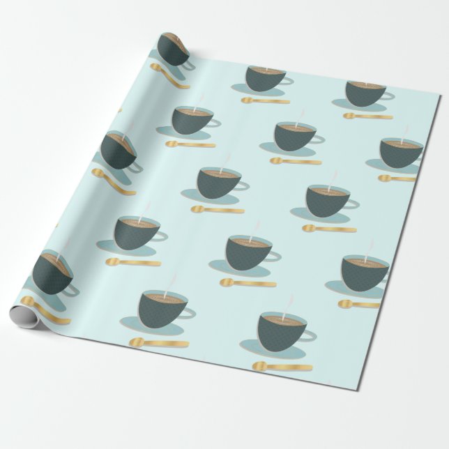 Regalo Papel de embalaje de la taza y del platillo de té (Desenrollado)