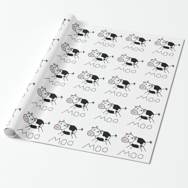 Regalo Papel de embalaje de la vaca del MOO (Desenrollado)