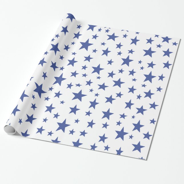 Regalo Papel de embalaje de las estrellas azules (Desenrollado)