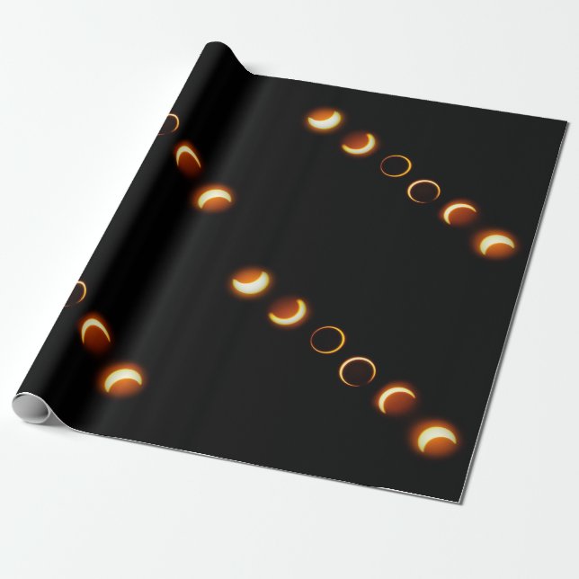 Regalo Papel de embalaje de las fases del eclipse solar (Desenrollado)