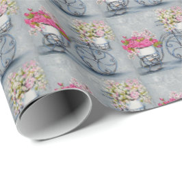 Regalo Papel de embalaje de las flores de la bicicleta