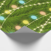 Papel de embalaje de las luces del árbol de