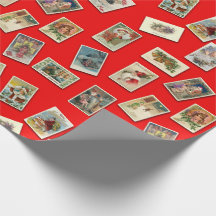 Papel de embalaje de las postales del navidad del