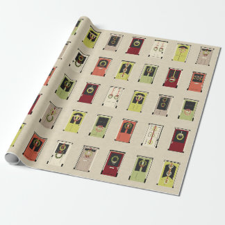 Regalo Papel de embalaje de las puertas del día de fiesta