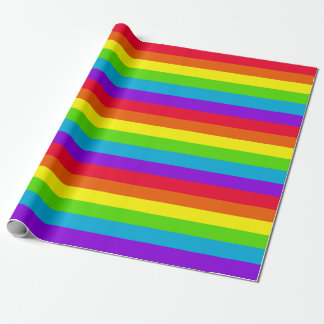 Regalo Papel de embalaje de las rayas del arco iris