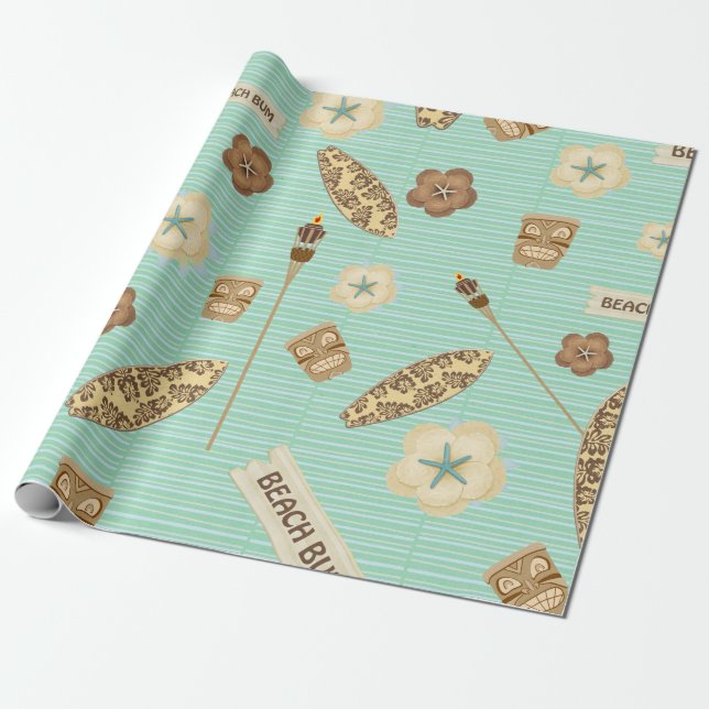 Regalo Papel de embalaje de lino del vago de la playa (Desenrollado)