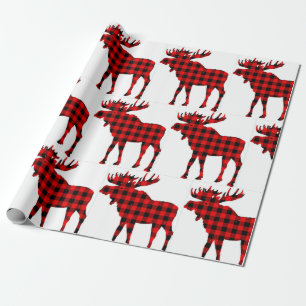 Regalo Papel de embalaje de los alces de la tela escocesa