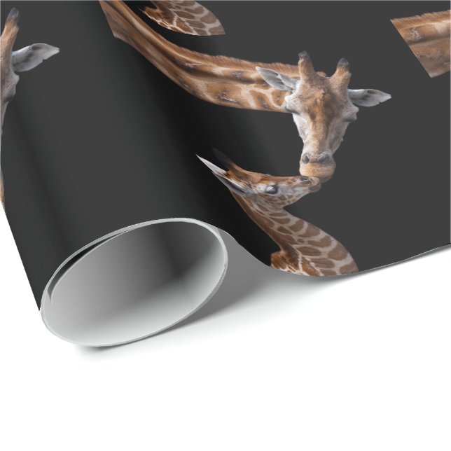 Regalo Papel de embalaje de los besos de la jirafa (Esquina del rollo)