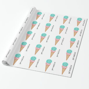 Regalo Papel de embalaje de los conos de helado del