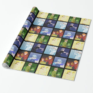 Regalo Papel de embalaje de los elementos del estilo del