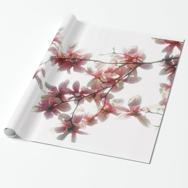 Regalo Papel de embalaje de los flores de la magnolia (Desenrollado)