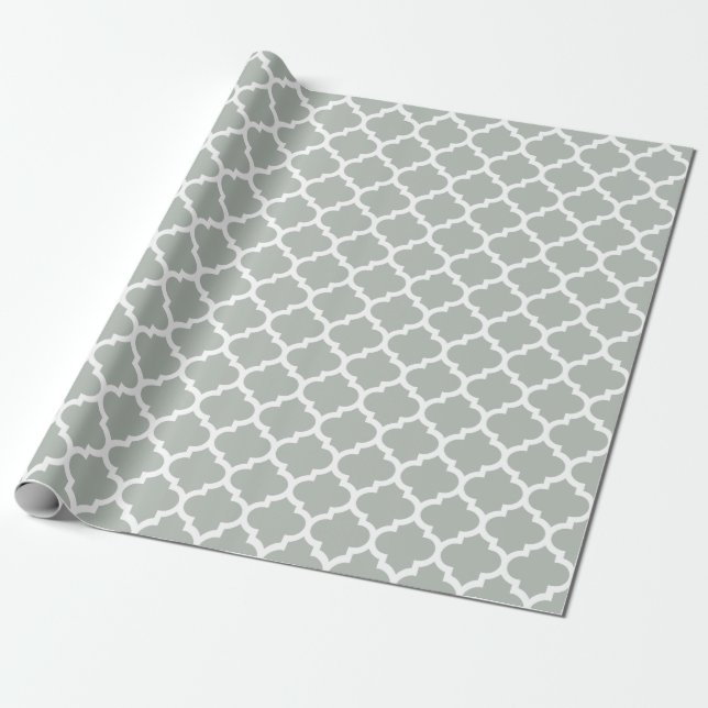 Regalo Papel de embalaje de los gris plateados de (Desenrollado)