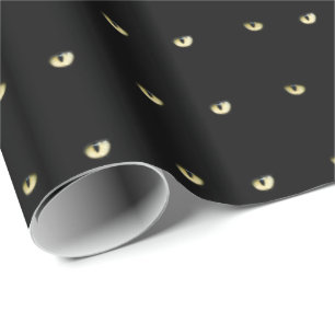 Regalo Papel de embalaje de los ojos de gato negro de