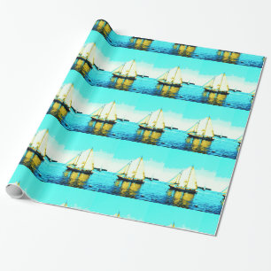 Regalo papel de embalaje de los schooners de la