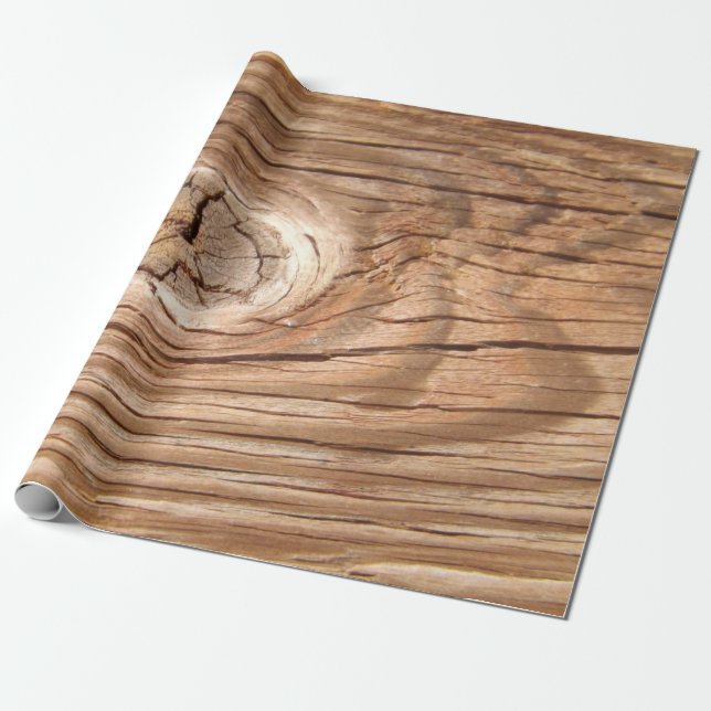 Regalo Papel de embalaje de madera de Knothole del grano (Desenrollado)