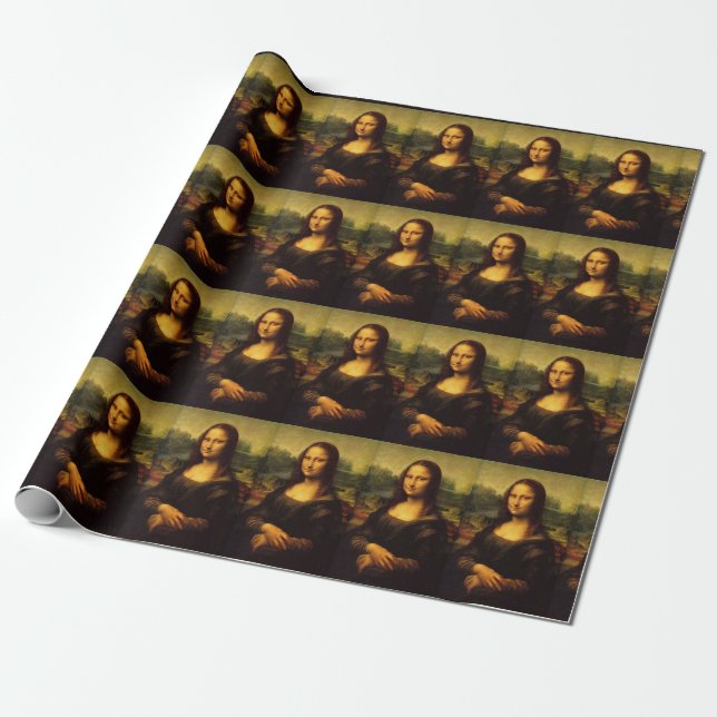 Regalo Papel de embalaje de Mona Lisa de Leonardo da (Desenrollado)