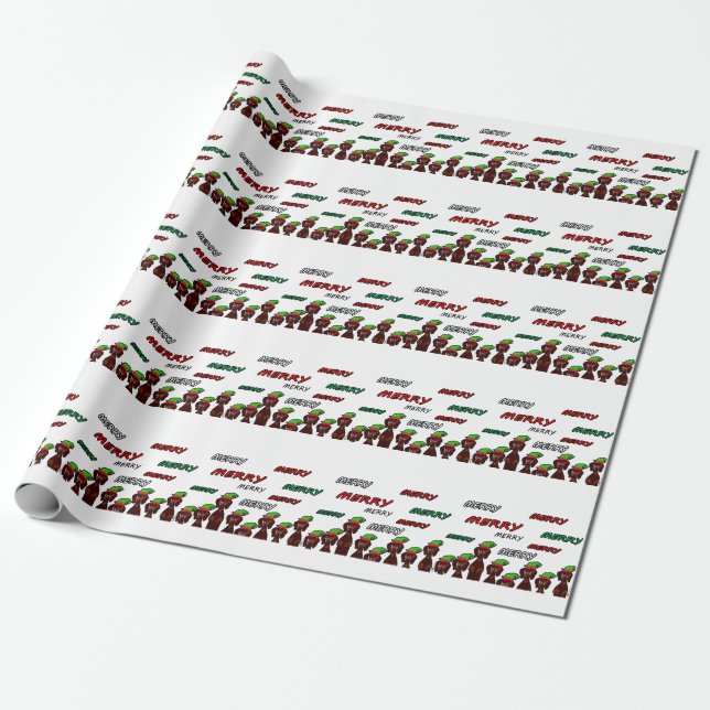Regalo Papel de embalaje de mucho feliz navidad de los (Desenrollado)