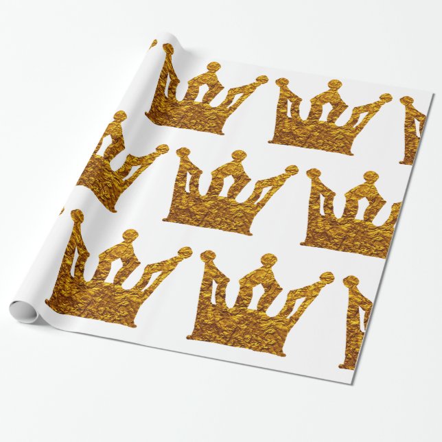 Regalo Papel de embalaje de oro de la corona (Desenrollado)