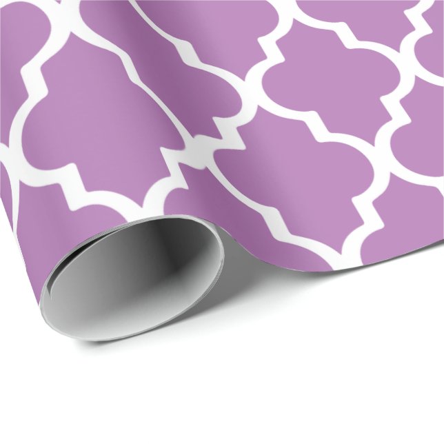 Regalo Papel de embalaje de Quatrefoil - orquídea (Esquina del rollo)