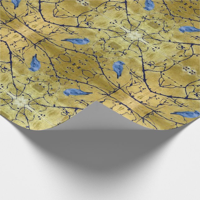 Regalo Papel de embalaje de Tonkinson Gold - Bluebird ii (Esquina)
