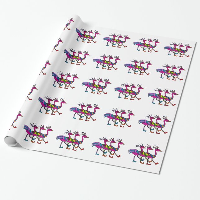 Regalo Papel de embalaje de tres flamencos (Desenrollado)