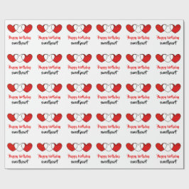 Regalo papel de embalaje del amor del feliz cumpleaños