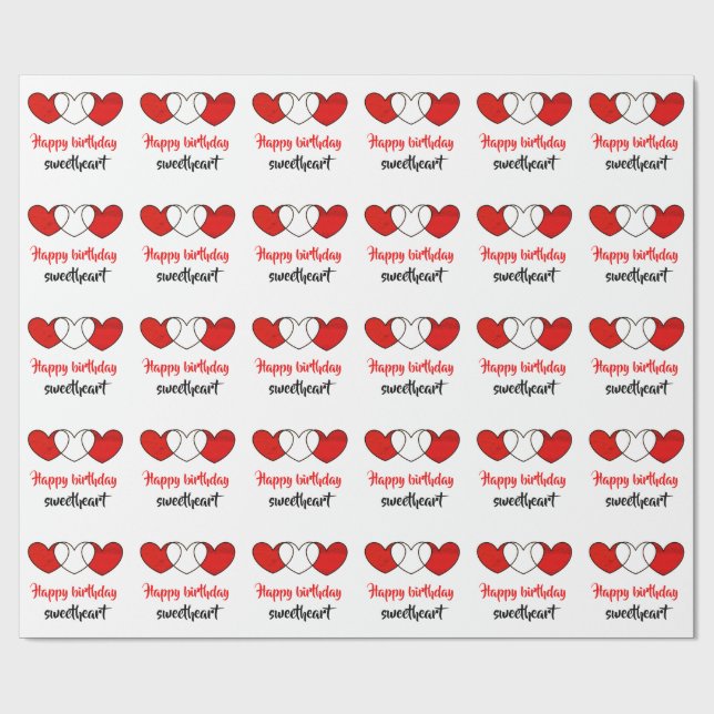 Regalo papel de embalaje del amor del feliz cumpleaños (Superficie plana)